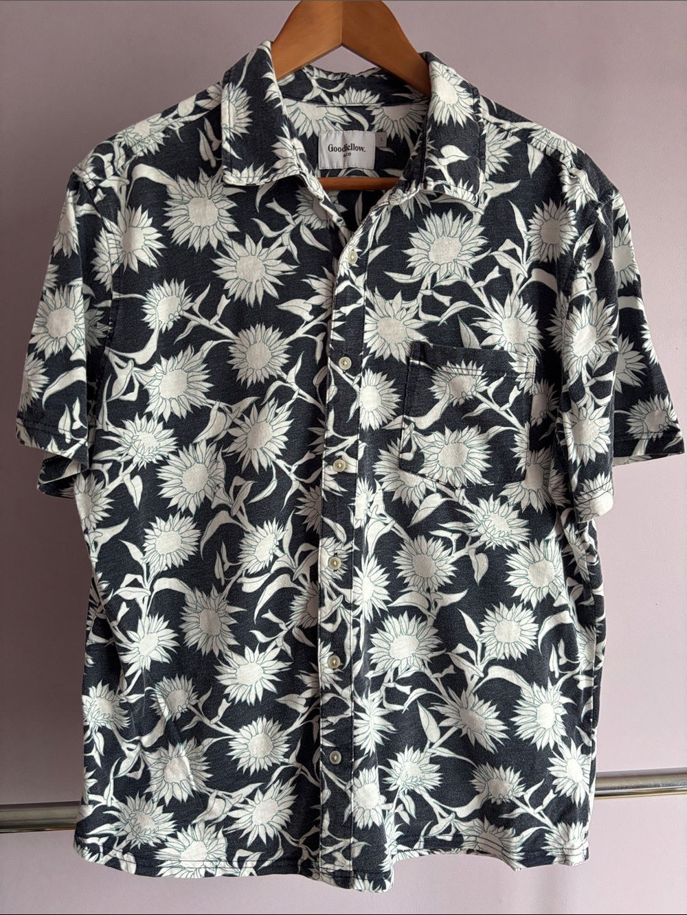 Goodfellow & Co Heather Blue with White Floral Print